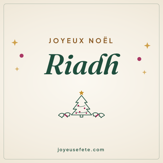 Image carrée « Joyeux Noël Riadh » pour WhatsApp