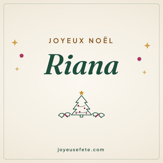 Image carrée « Joyeux Noël Riana » pour WhatsApp