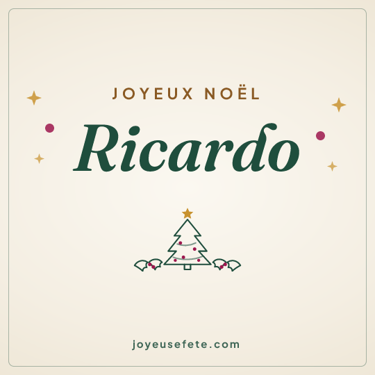 Image carrée « Joyeux Noël Ricardo » pour WhatsApp