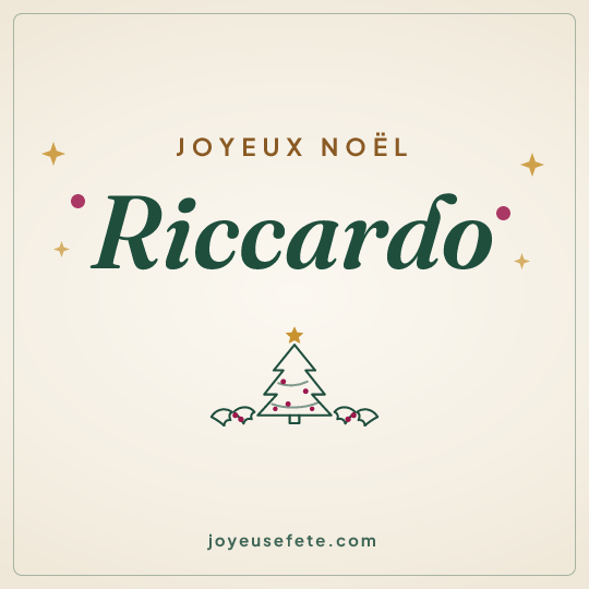 Image carrée « Joyeux Noël Riccardo » pour WhatsApp