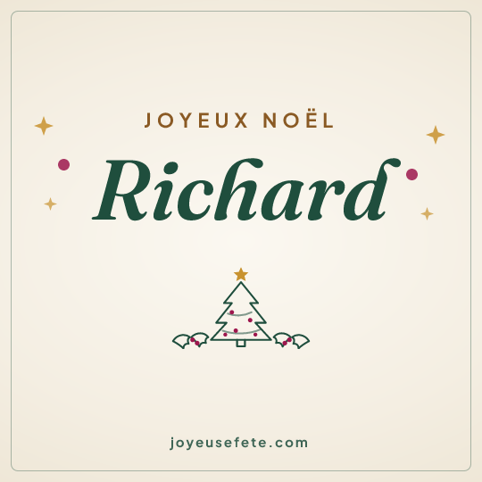Image carrée « Joyeux Noël Richard » pour WhatsApp