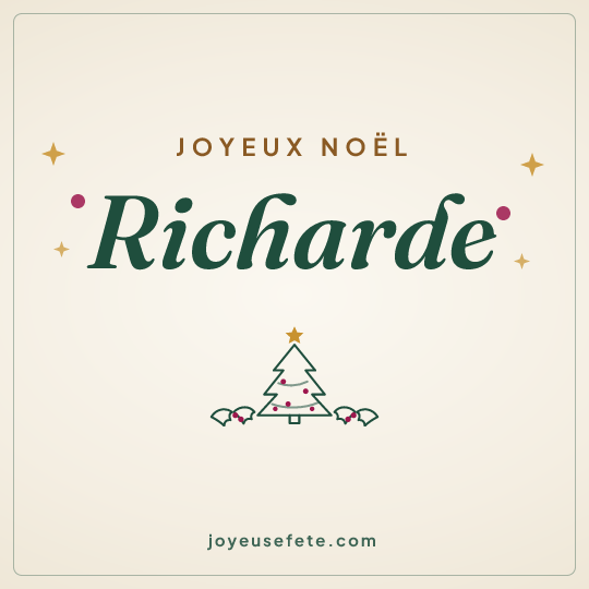 Image carrée « Joyeux Noël Richarde » pour WhatsApp