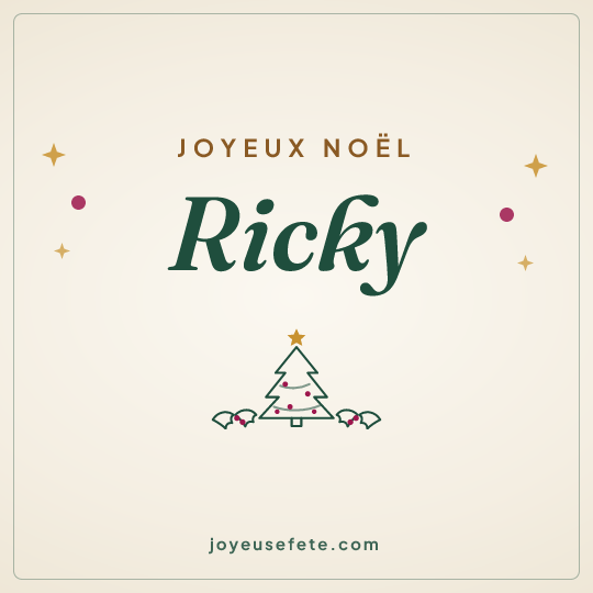 Image carrée « Joyeux Noël Ricky » pour WhatsApp