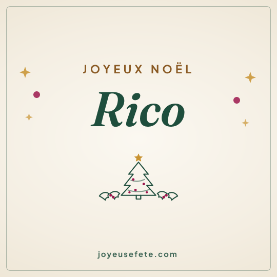 Image carrée « Joyeux Noël Rico » pour WhatsApp