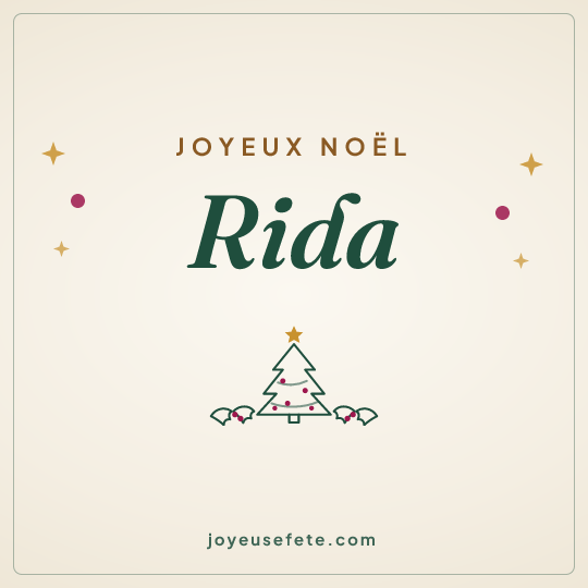 Image carrée « Joyeux Noël Rida » pour WhatsApp