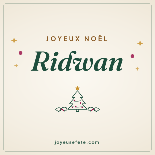 Image carrée « Joyeux Noël Ridwan » pour WhatsApp