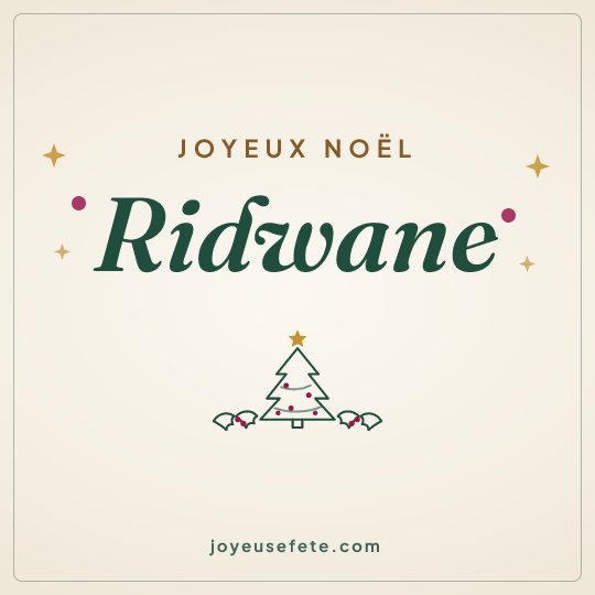 Image carrée « Joyeux Noël Ridwane » pour WhatsApp