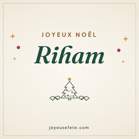 Image carrée « Joyeux Noël Riham » pour WhatsApp