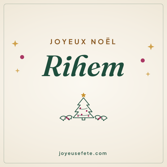 Image carrée « Joyeux Noël Rihem » pour WhatsApp