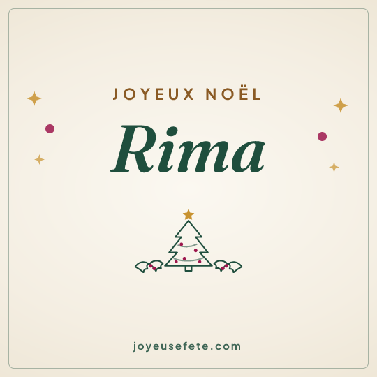 Image carrée « Joyeux Noël Rima » pour WhatsApp