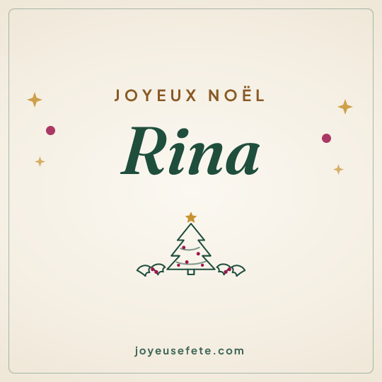 Image carrée « Joyeux Noël Rina » pour WhatsApp
