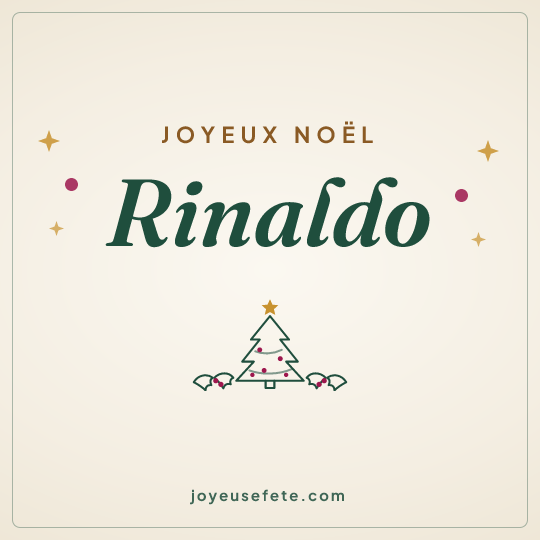 Image carrée « Joyeux Noël Rinaldo » pour WhatsApp