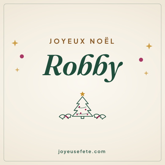 Image carrée « Joyeux Noël Robby » pour WhatsApp