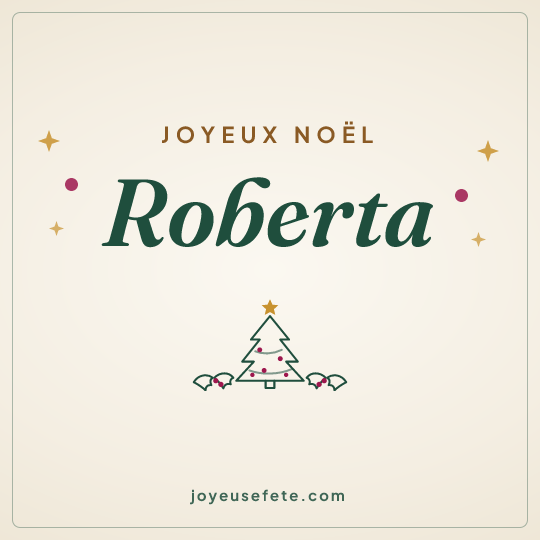 Image carrée « Joyeux Noël Roberta » pour WhatsApp
