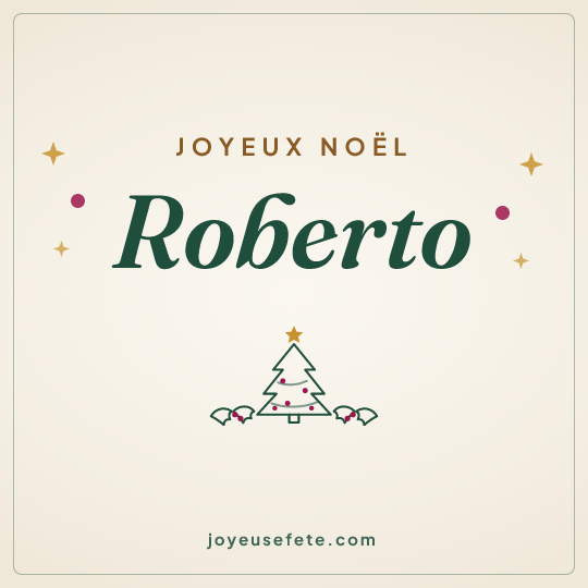 Image carrée « Joyeux Noël Roberto » pour WhatsApp