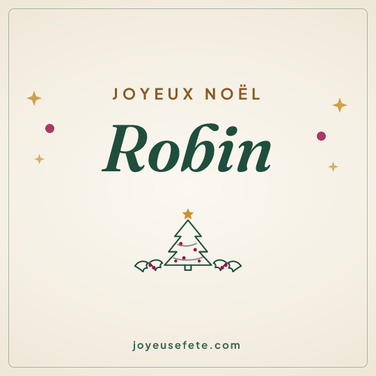 Image carrée « Joyeux Noël Robin » pour WhatsApp