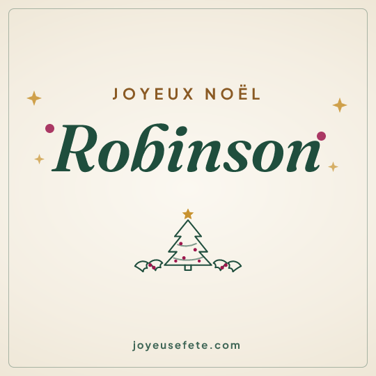Image carrée « Joyeux Noël Robinson » pour WhatsApp