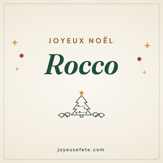 Image carrée « Joyeux Noël Rocco » pour WhatsApp