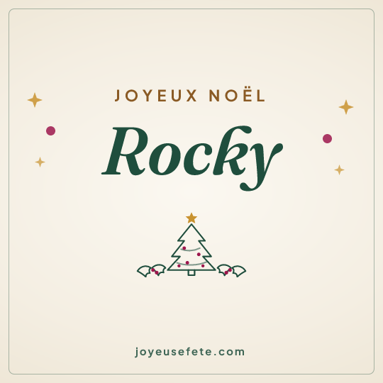 Image carrée « Joyeux Noël Rocky » pour WhatsApp