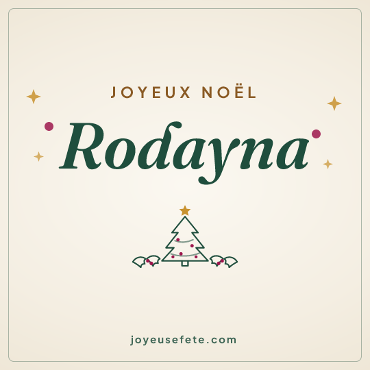 Image carrée « Joyeux Noël Rodayna » pour WhatsApp