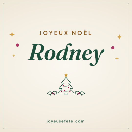 Image carrée « Joyeux Noël Rodney » pour WhatsApp