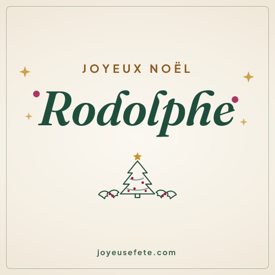 Image carrée « Joyeux Noël Rodolphe » pour WhatsApp