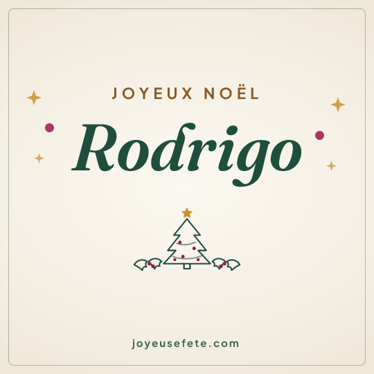 Image carrée « Joyeux Noël Rodrigo » pour WhatsApp