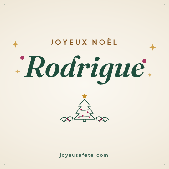 Image carrée « Joyeux Noël Rodrigue » pour WhatsApp