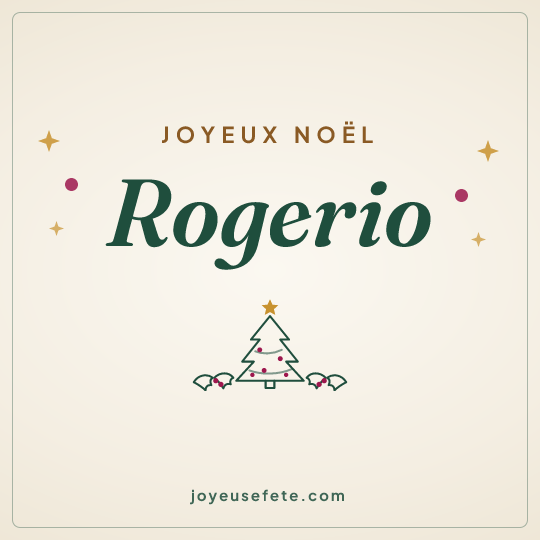 Image carrée « Joyeux Noël Rogerio » pour WhatsApp