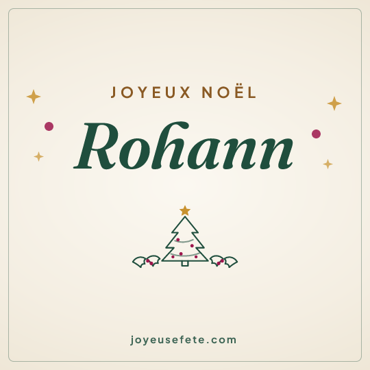Image carrée « Joyeux Noël Rohann » pour WhatsApp