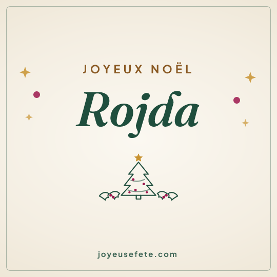 Image carrée « Joyeux Noël Rojda » pour WhatsApp