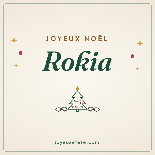 Image carrée « Joyeux Noël Rokia » pour WhatsApp