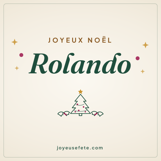 Image carrée « Joyeux Noël Rolando » pour WhatsApp