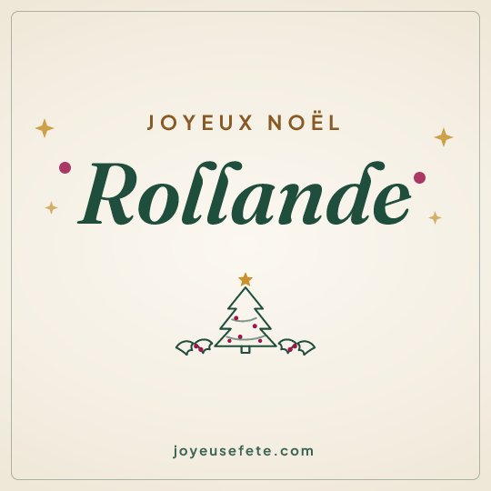 Image carrée « Joyeux Noël Rollande » pour WhatsApp