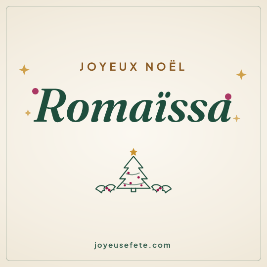 Image carrée « Joyeux Noël Romaïssa » pour WhatsApp