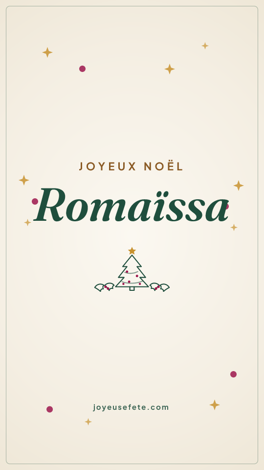 Image « Joyeux Noël Romaïssa » au format story
