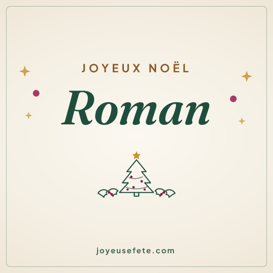 Image carrée « Joyeux Noël Roman » pour WhatsApp