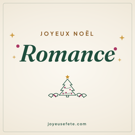 Image carrée « Joyeux Noël Romance » pour WhatsApp