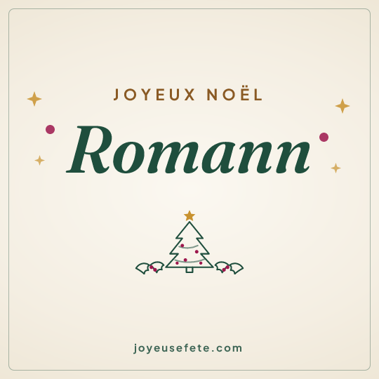 Image carrée « Joyeux Noël Romann » pour WhatsApp