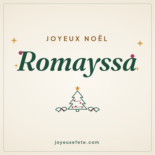Image carrée « Joyeux Noël Romayssa » pour WhatsApp