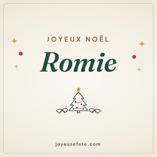 Image carrée « Joyeux Noël Romie » pour WhatsApp