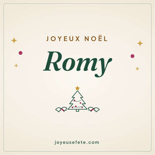 Image carrée « Joyeux Noël Romy » pour WhatsApp