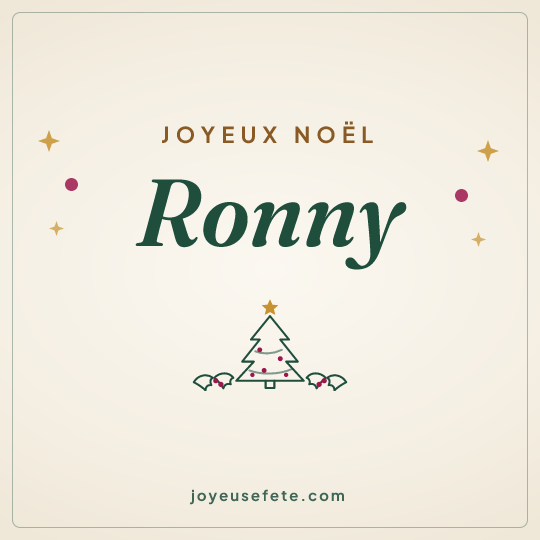 Image carrée « Joyeux Noël Ronny » pour WhatsApp