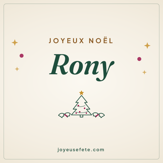 Image carrée « Joyeux Noël Rony » pour WhatsApp