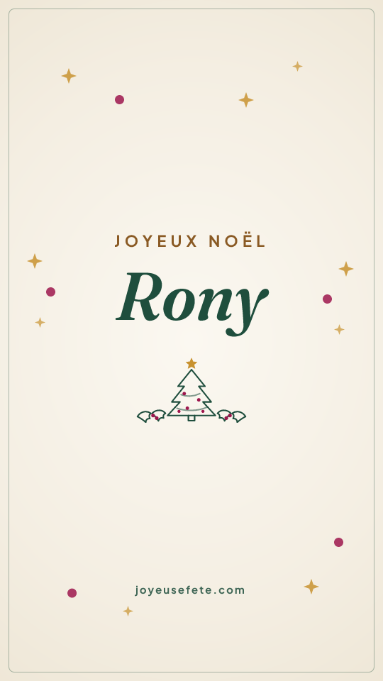 Image « Joyeux Noël Rony » au format story