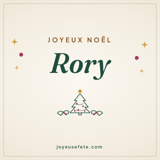 Image carrée « Joyeux Noël Rory » pour WhatsApp