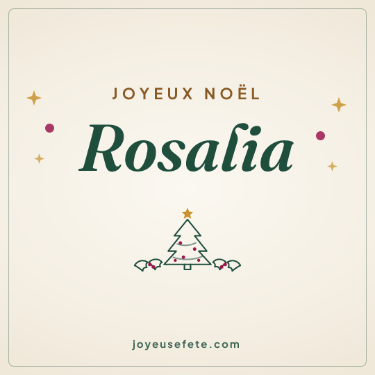 Image carrée « Joyeux Noël Rosalia » pour WhatsApp