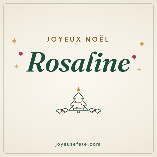 Image carrée « Joyeux Noël Rosaline » pour WhatsApp