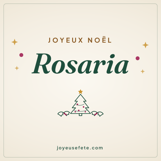 Image carrée « Joyeux Noël Rosaria » pour WhatsApp