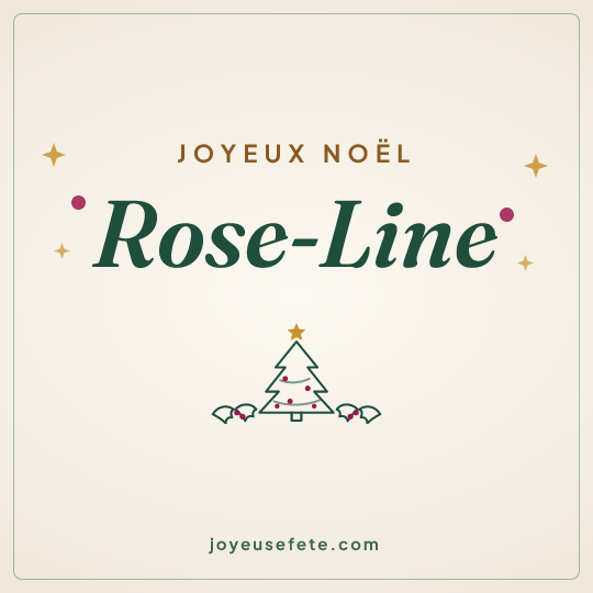 Image carrée « Joyeux Noël Rose-Line » pour WhatsApp
